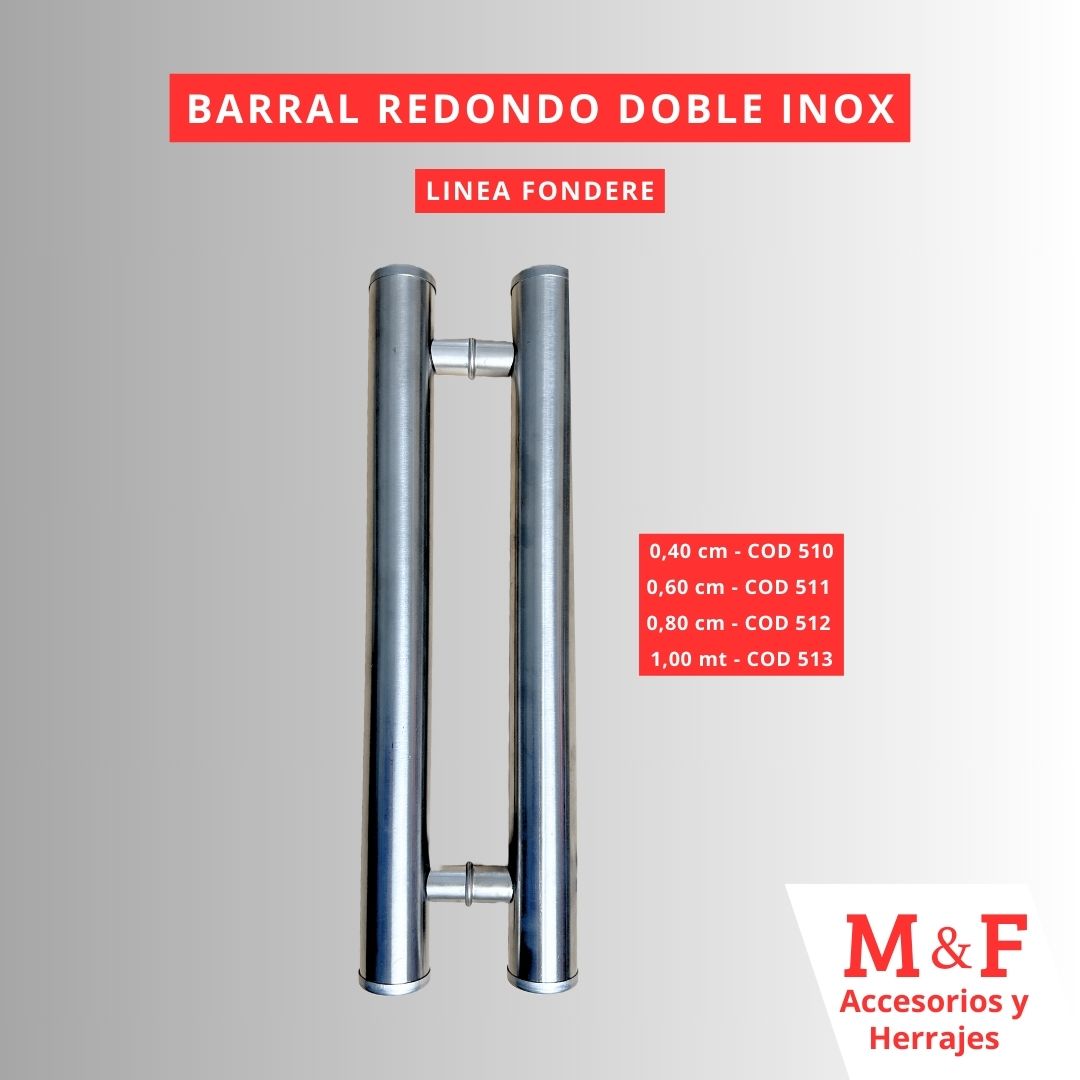 Barral Redondo Doble Acero Inox 0.80 cm